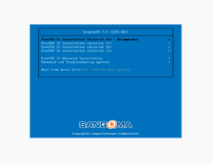 freepbxインストール画面